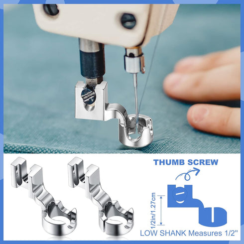 2 Pieces Low Shank Ruler Quilting Foot for Free Motion 1/4 Inch Thick Rulers, Ruler Quilting Pressure Foot Compatible with Singer Brother Kenmore ...