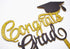 Congrats Grad Cake Topper 2025 Graduation Cake Topper Grad Party Decorations (Gold&Black)...