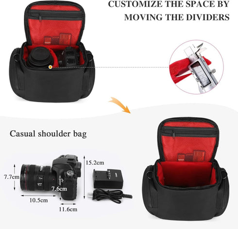 G-raphy Camera Bag Case Camera Shoulder Bag DSLR SRL Bag Photography Accessories with Removal Straps for Women Men...