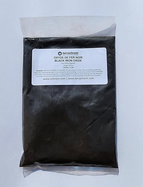 terrachrom Black Iron Oxide Mineral Pigment -Pigments for Artistic and Decorative Painting, Concrete, Clay, Lime, Plaster, Masonry and Paint Produ...