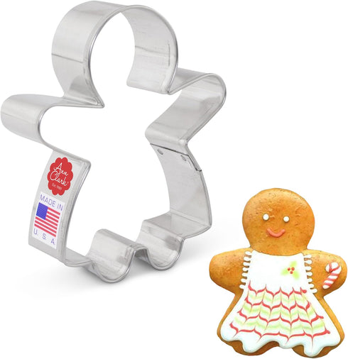 Gingerbread Girl Cookie Cutter 3.75" Made in USA by Ann Clark...