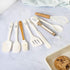 8 Piece MINI Silicone Kitchen Utensil Set- Kitchen Tools with Beechwood Handles by Cook with Color (White)...