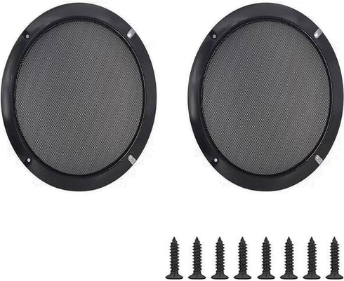 10" Universal Speaker Grille Mesh Cover, Round Decorative Ring Woofer Protection Grille Protective Cover for Cars Home Stereo DIY Accessories Blac...