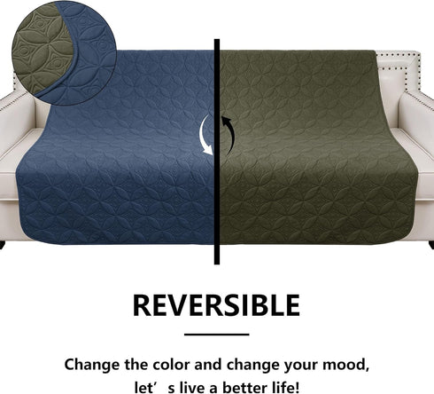 Waterproof Dog Blanket, 30x30 inches Small Pet Couch Covers for Sofa, Chair Bed Furniture Protector from Dogs Washable and Reversible-Blue+Green...