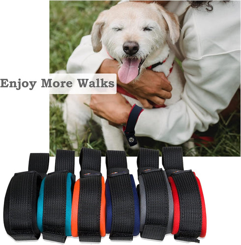 2 Pack Adjustable Wrist Strap for Dog Leash, Dog Leash Wrist Safety Strap for Hands Free, Velcro Design, Soft Comfortable Diving Fabric, Black Col...