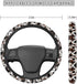 Car Steering Wheel Cover Brown Cow Floral Anti Slip Steering Wheel Protector for Car 14.5-15 inch, Non Slip Breathable Odorless Car Accessories, B...