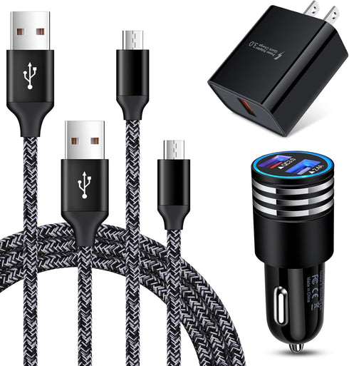 Android Fast Charger for Samsung Galaxy S7 S6 Edge A10 A6 J8 J7 J5 J3 J2 Note 5,LG Stylo 3 2 K40 K30 K20,Moto E7 E6 E5 G5,Kindle fire,Quick Charge...