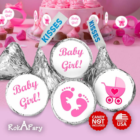 324 Pink Its a Girl Baby Shower Favors Stickers for Baby Shower Or Baby Sprinkle Party Decorations, Baby Shower Kisses Stickers, Baby Shower Pink ...
