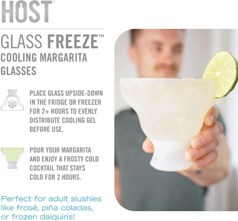 Host Glass Freeze Insulated Gel Chiller Double Wall Frozen Cocktail, Set of 2 Cups...