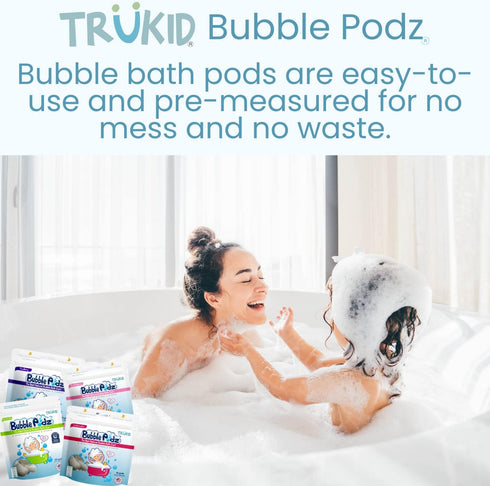 TruKid Bubble Podz Bubble Bath for Baby & Kids, NEA-Accepted for Eczema, Gentle Refreshing Colloidal Oatmeal Bath Bomb for Sensitive Skin, pH Bala...