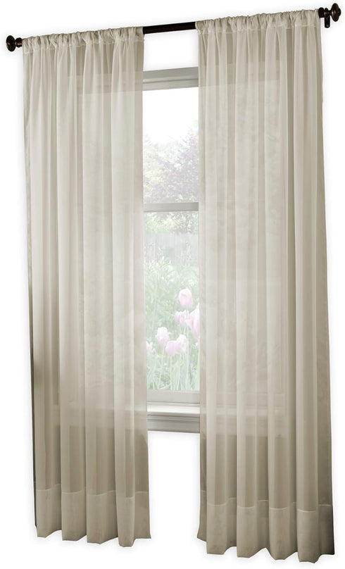 Curtainworks Soho Voile Sheer Rod Pocket Curtain Panel, 100% Polyester, 108 Inch, Oyster...