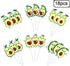18pcs Glitter Fruit Avocado Cupcake Toppers - Fiesta Party Avocado Cupcake Toppers Supplies - Happy Avocado Holy Guacamole Party Dessert Food Pick...