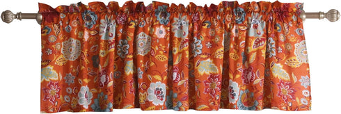 Greenland Home Astoria Semi-Sheer Window Valance – Decorative Treatment for Living Room, Bedroom, or Kitchen, 84 W x 19 L, Spice...