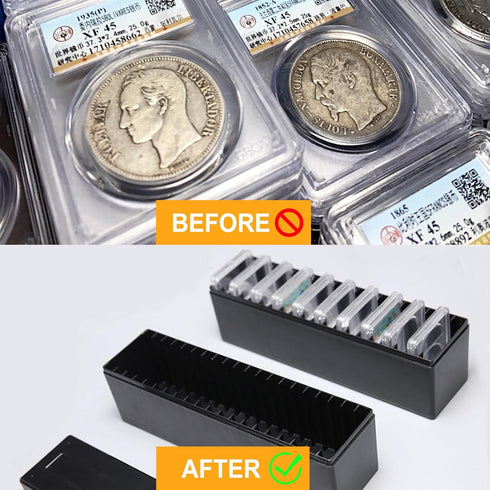 MUDOR Coin Slab Storage Box, Plastic Coin Slab Holder for Coin Collectors, Coin Holder Case Compatible with 20 Slab PCCB PCGS Coin Holders, Olny B...