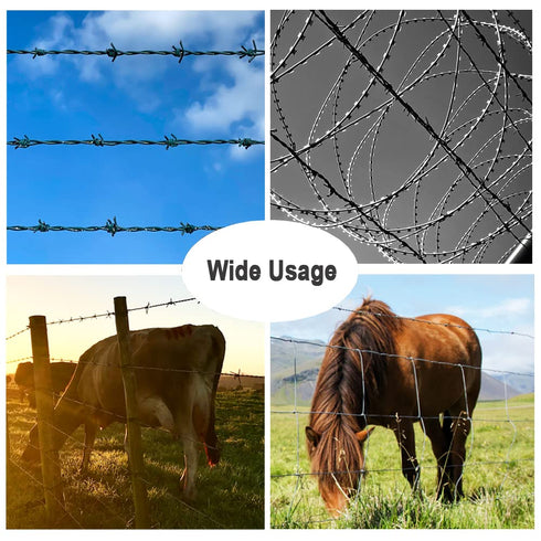 4 Point Barbed Wire, 18 Gauge Real Barb Wire Roll 20 Feet Barbwire for Fence, Baseball Bat, Bird Feeder, Garden & Crafts...