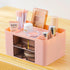 Desk Organizer with 2 Drawers, Office Supplies Organizer for Desk, Cute Desk Accessories with Plastic, Pen Holder for Desk Countop, Pink...