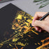 YOTINO 14 Pcs Scratch Art Tools Set, Scratch Sketch Art Painting with Bamboo Sticks Scraper Scratch Pen, Black Brush, Engraving Art Set for Adult ...