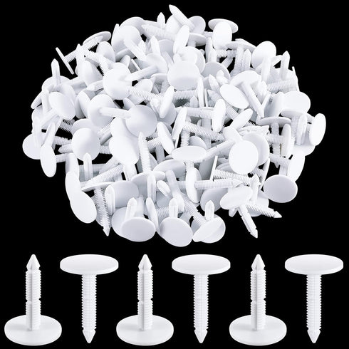 1 3/8 '' Vapor Barrier Christmas Tree Fasteners for Crawlspace Poly Liners Encapsulations Covers White Push Plastic Foam Board Fasteners (150 Pcs)...