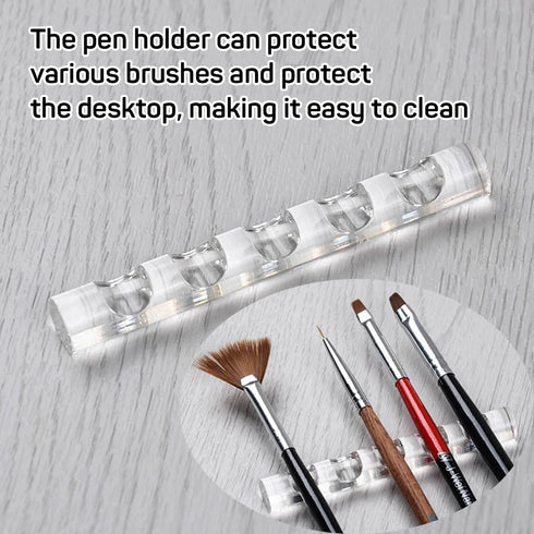 2 Pcs Crystal Bar Pen Holder, Acrylic Nail Art Painting Pen Brush Stand for Drawing Pens, Nail Gel Polish Pen Brush Stand Holder Manicure Tool....