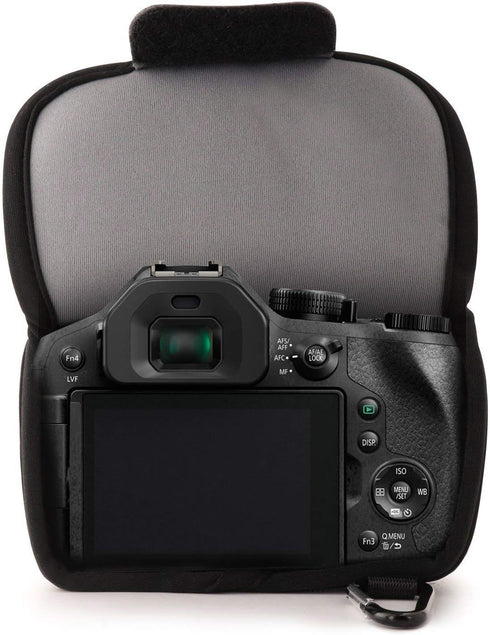 MegaGear ''Ultra Light'' Neoprene Camera Case Bag with Carabiner for Panasonic Lumix DMC-FZ300 Digital Camera (Grey) (MG628)...