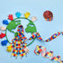 4Rolls 20Yards Autism Awareness Wired Ribbon Colorful Puzzle Fabric Ribbon for Gift Wrapping Bow Wreath Making Craft Supplies, 2.5 Inch/1.5 Inch...