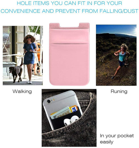 Hoblaze Phone Card Holder Stretchy Lycra Wallet Pocket Credit Card ID Case Pouch Sleeve 3M Adhesive Sticker Compatible with iPhone Samsung Galaxy ...