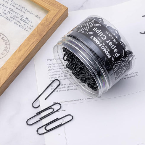 Large Paper Clips, 2 Inch Black Paper Clip, 200 pcs Jumbo Paperclips...