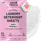 ZERO TRACE Baby Friendly Laundry Detergent Sheets, 72 Loads - Eco Friendly, All Natural, Hypoallergenic, Biodegradable - Sheet Laundry Soap for Se...