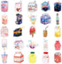 Cute Cartoon Drinks Stickers 50 Pcs Trendy Style Stickers Laptop Stickers Pack Cool Sticker for Pad MacBook Car Snowboard Bicycle Luggage Water Cu...