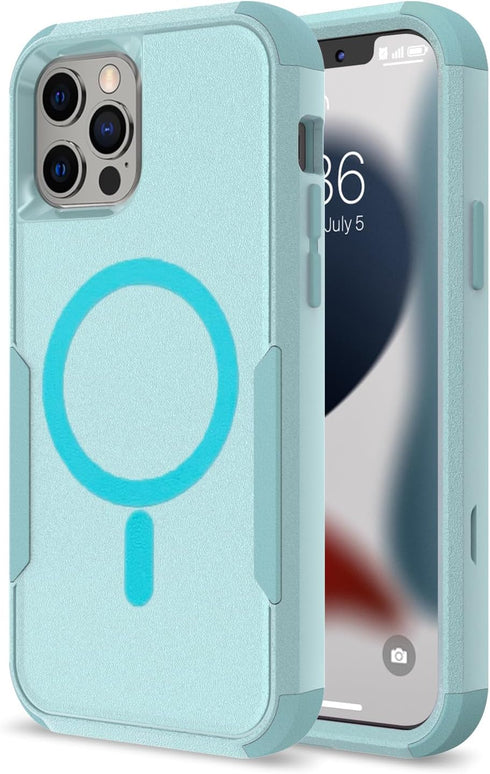 Tksafy for iPhone 13 Pro Max case Compatible MagSafe, Heavy duty Shockproof Protective Three Layers Phone Bumper Cover with Full Body Rubber Armor...