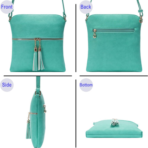 Solene Womens Lightweight Medium Crossbody Purse with Tassel, Perfect Size Crossbody Bags for Daily Use, travel...