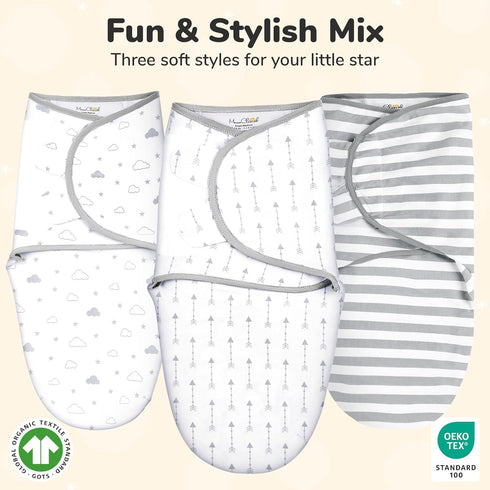 Mama Cheetah Organic Baby Swaddle Blanket, Adjustable Newborn Swaddle Sleep Sacks, Easy Swaddles for Boys and Girls 0-3 Months, Nursery Swaddling ...