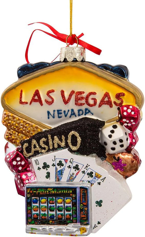 Kurt S. Adler Kurt Adler 5.5-Inch Las Vegas Glass Cityscape, 5 in, Multicolored Ornament...