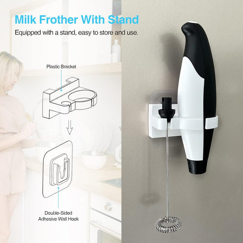 Mafiti Milk Frother coffee Frother Bigger Handle Handheld Electric for Milk Foaming, Latte/Cappuccino Frother Mini Frappe Mixer for Drink, Hot Cho...