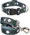 2PCS Dog Plaid Collars and Funny Leash Set Pet Gift Adjustable Dogs Green Checks Collars for Small to Large Pets (Medium)...