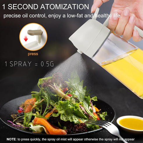 2 in 1 Oil Dispenser and Oil Sprayer, Oil Sprayer for Cooking 2024 Upgrade 16oz/470ml Oil Dispenser and Oil Sprayer Bottle, Oil Dispenser for Kitc...