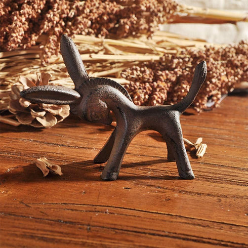 Iron Animal Figurine Donkey Horse Sculpture Desktop Animal Ornaments for Home Office Decoration...