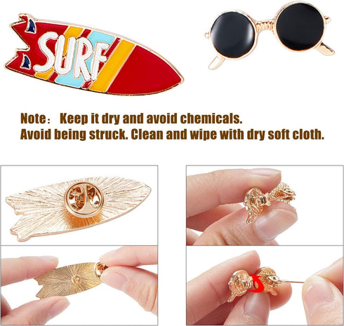 Hicarer 24 Pieces Cute Lapel Pin Set Cartoon Brooch Pin Badges Brooch Pins Clothing Bags Jackets Accessory for Valentine's Day...