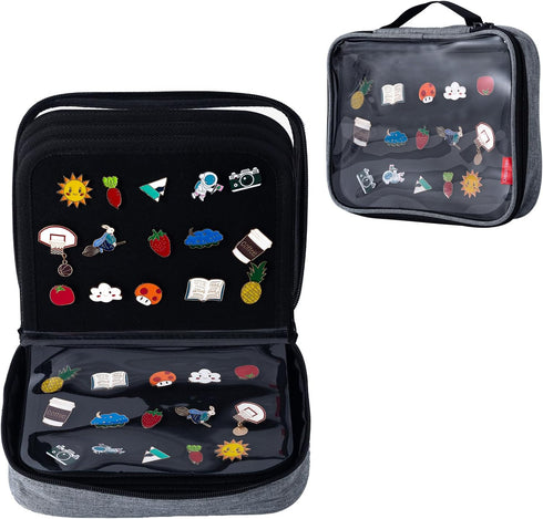 Enamel Pin Display Book, Small Collections Or Travel Pin Trading Book, Pin Collector Display Bag,6-Page Lapel Pin Display Board,For Sports Pins,Me...