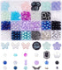 451Pcs Colorful Glass Beads Acrylic Butterfly Bead Plastic Flower Beads Letter Beads Angel Wing Beads Smooth Crackle Bead for DIY Bracelet Earring...