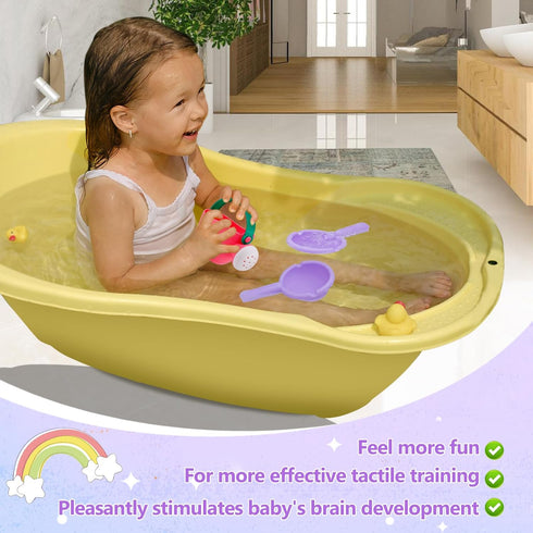 Bath Toys for Toddlers Age 1-3, 3 Pack Baby Bath Tub Swimming Pool Water Table Toys, Soft Mold Free Water Toys Fun Tactile Training Newborn Gifts...