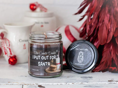 I Put Out for Santa Funny Christmas Candle - Chocolate Chip Cookie Scented Candle - Hand Poured in USA - 6oz...