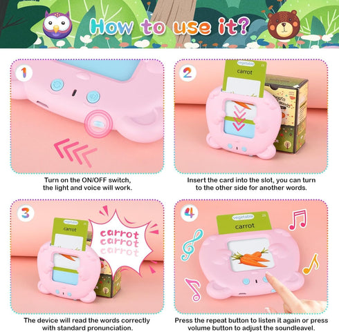 Talking Flash Cards,Kids Toddler Flash Cards 224 Sight Words,Montessori Toys,Speech Therapy Toys,Autism Sensory Toys,Learning Educational Toys Gif...