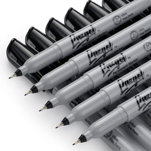 Ultra Fine Permanent Marker Bulk, 32 Pack Ultra Fine Point Black Permanent Marker set, Felt Tip Pens Works on Plastic, Wood, Stone, Metal and Glas...