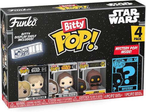 Funko Bitty Pop! Star Wars Mini Collectible Toys 4-Pack - Luke Skywalker, Obi-Wan Kenobi, Jawa & Mystery Chase Figure (Styles may vary)...