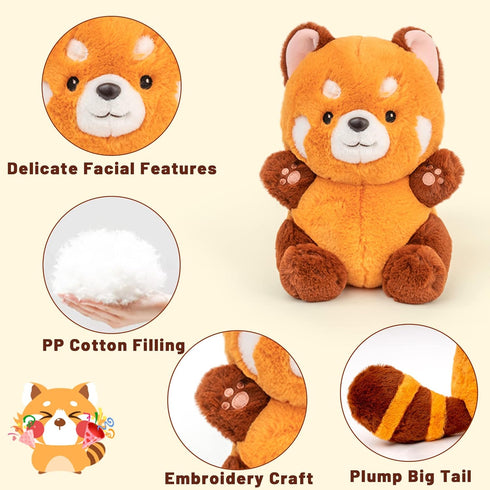 Red Panda Stuffed Animal Panda Plushie Red Panda Plush Toy Gift for Kids Girlfriend Birthday 9" Panda Plush...