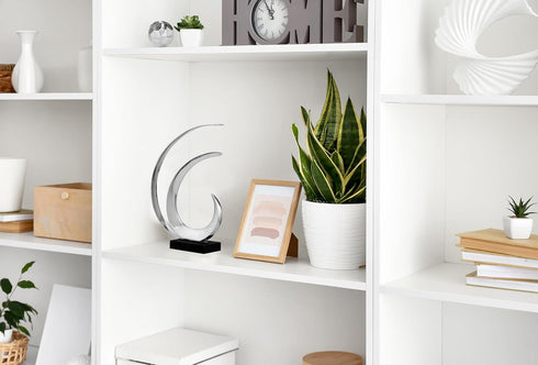 Modern Day Accents 3618 Facetado Silver Sphere, Filler Balls, Home Office, Room Decor, Desk, Tabletop, Modern Home Decor, Centerpiece, Decorative ...