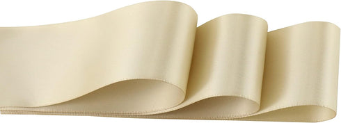 Champagne Gold Ribbon 2 Inch Double Face Satin Ribbon Thick Champagne Ribbon for Gift Wrapping Wedding Decor Bridal Bouquet Shower Party Decoratio...