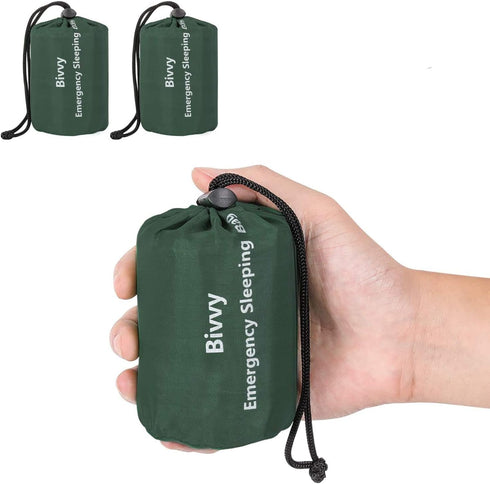 Zmoon Emergency Sleeping Bag 2 Pack Lightweight Survival Sleeping Bags Thermal Bivy Sack Portable Emergency Blanket for Camping, Hiking, Outdoor, ...
