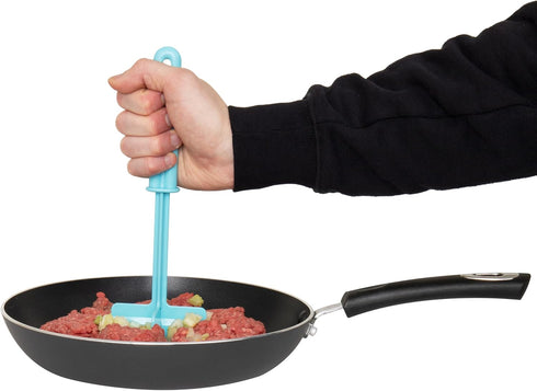 Mind Reader Meat Chopper Spatula, Heat Resistant Kitchen Tool for Mixing, Cutting, Mashing, Dicing Ground Beef, Avocado, Pack of 2, Nylon, Light B...